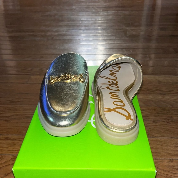 Sam Edelman Kira Bit Mules Amber Gold Leather Women’s 5.5 Gold tone Hardware - Picture 7 of 14